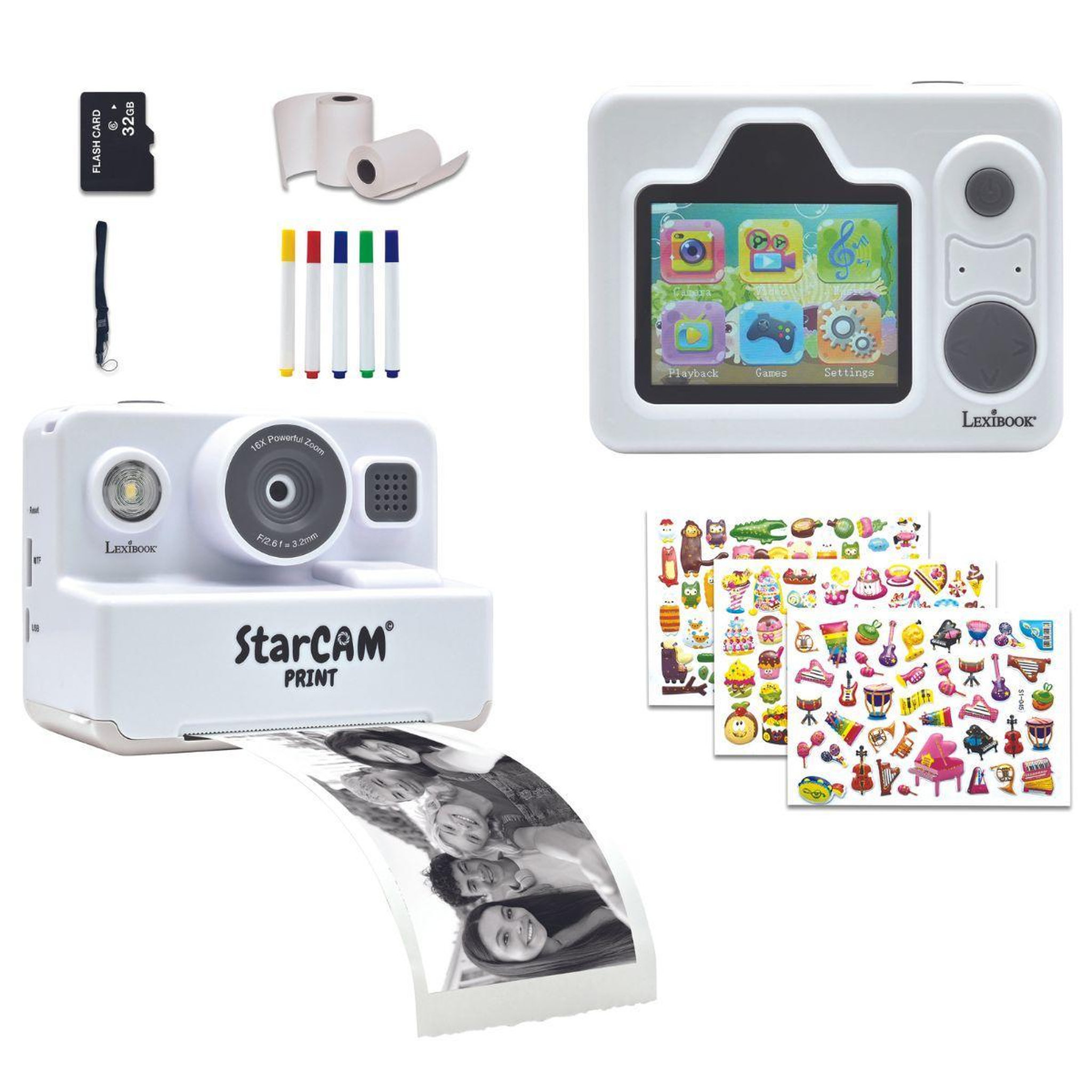 Voir la diapositive 2 : Lexibook Starcam Print Classic appareil photo numérique HD avec imprimante instantanée