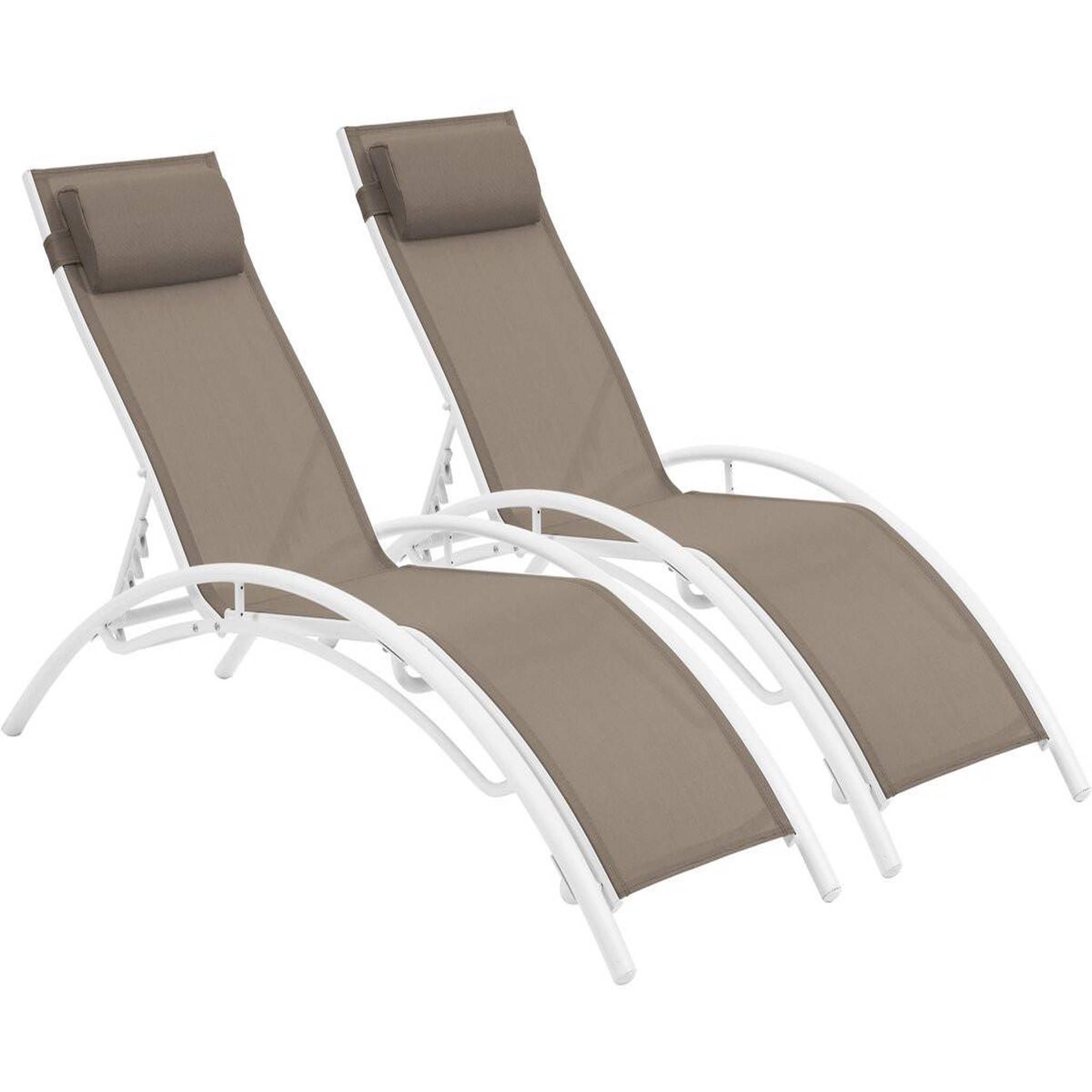 Habitat et Jardin Bain de soleil en aluminium  beauty  - phoenix - taupe - lot de 2
