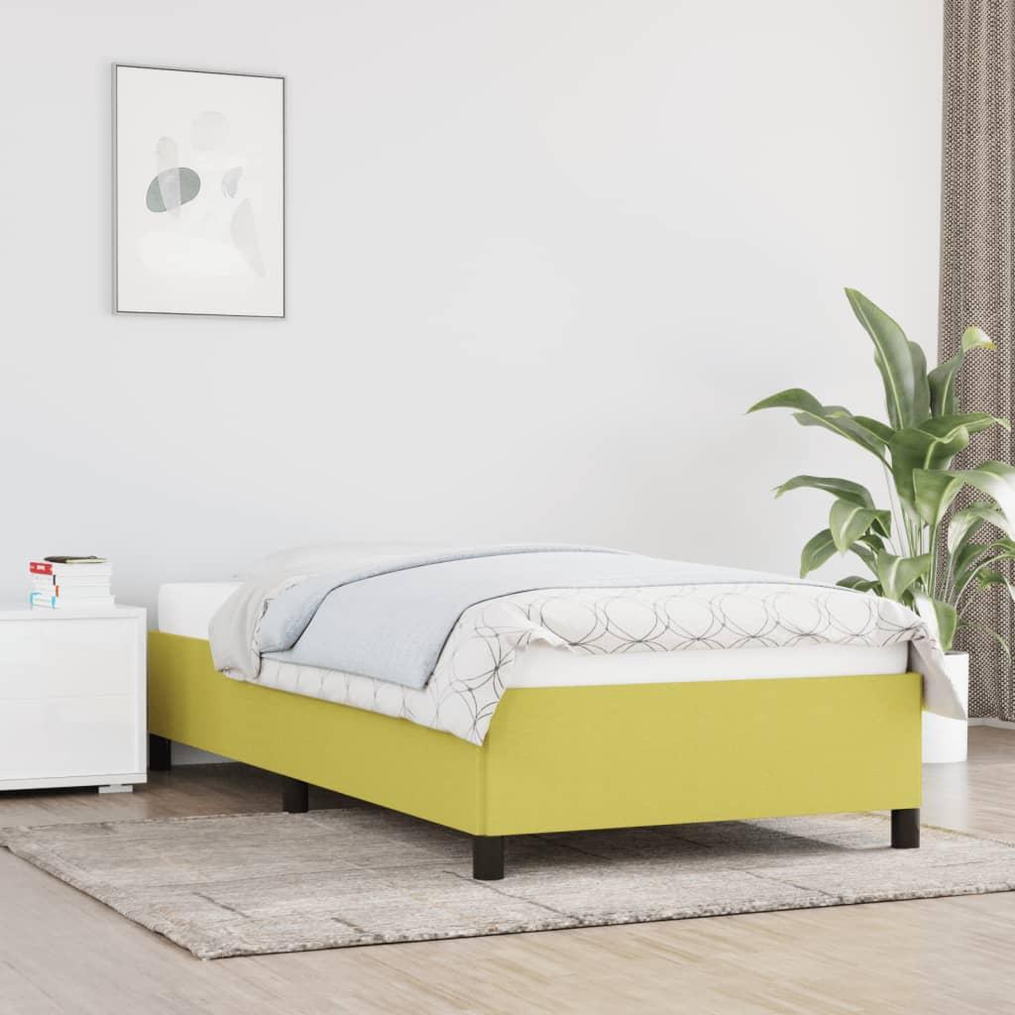 Voir la diapositive 2 : VIDAXL Cadre de lit sans matelas vert 90x190 cm tissu