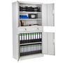Voir la diapositive 3 : tectake Armoire de classement en métal en acier lâqué époxy gris