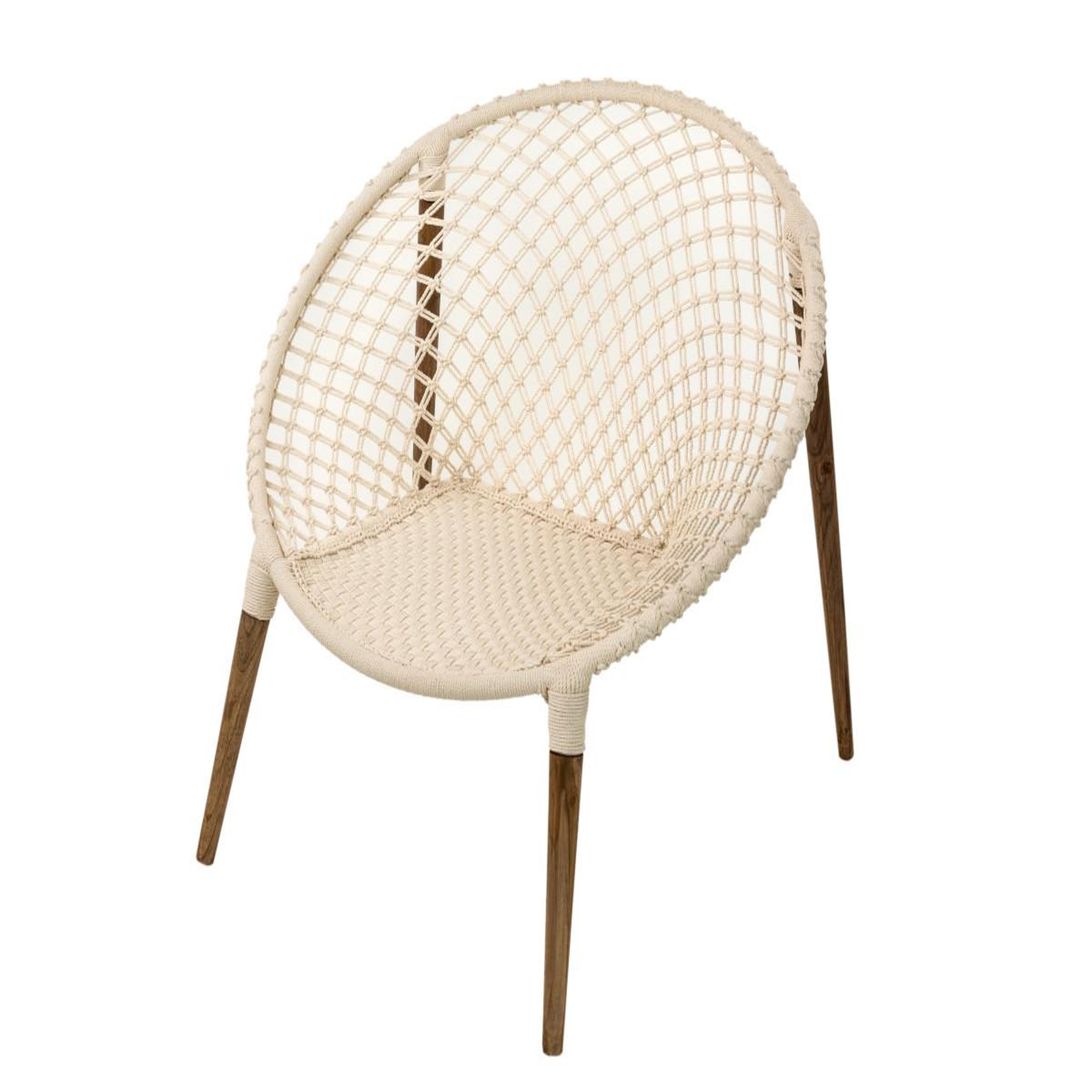 Jardiline Fauteuil de jardin rond en macramé coton - Jardiline