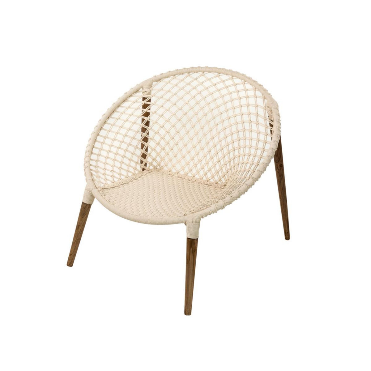 Jardiline Fauteuil de jardin rond en macramé coton - Jardiline