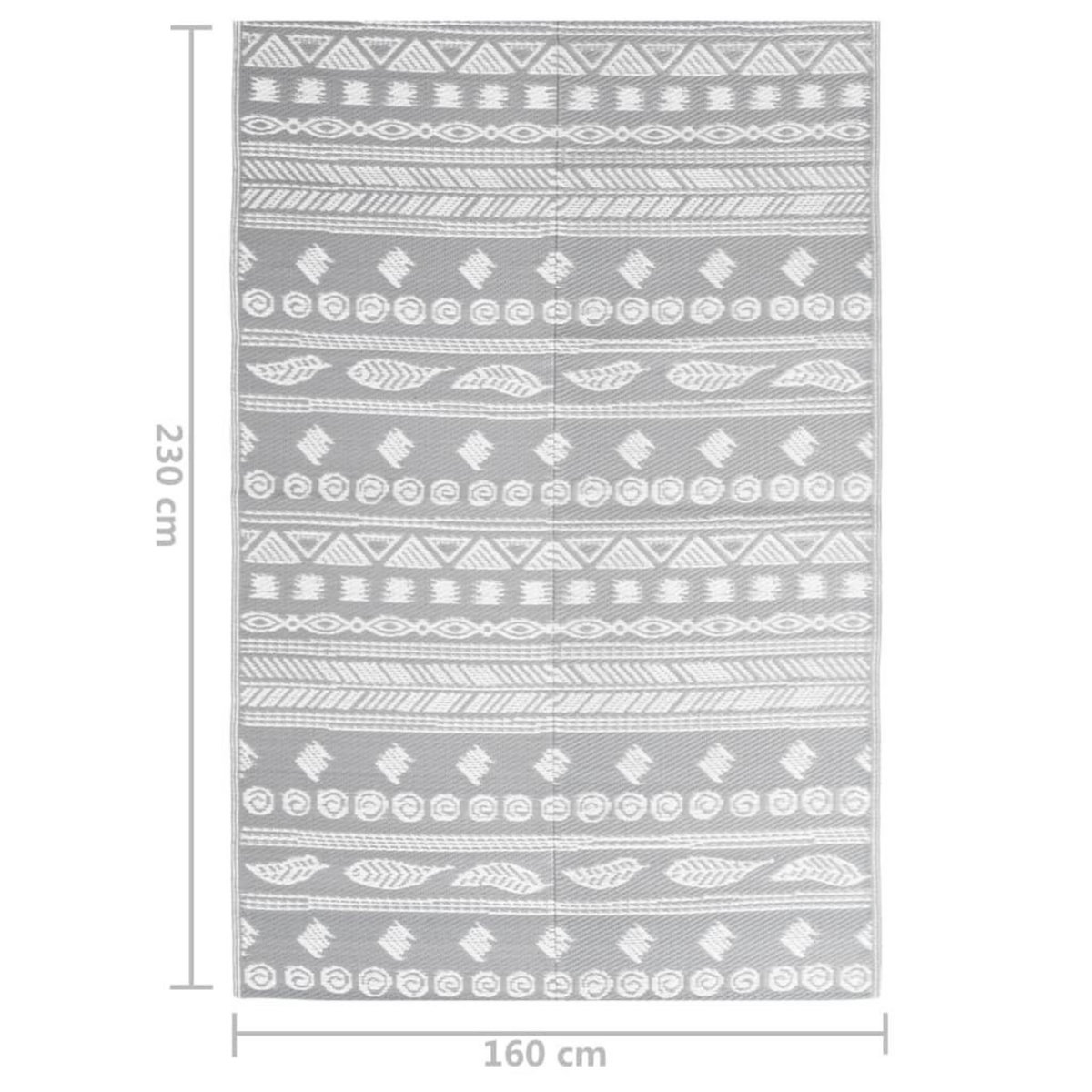 VIDAXL Tapis d'exterieur Gris 160x230 cm PP