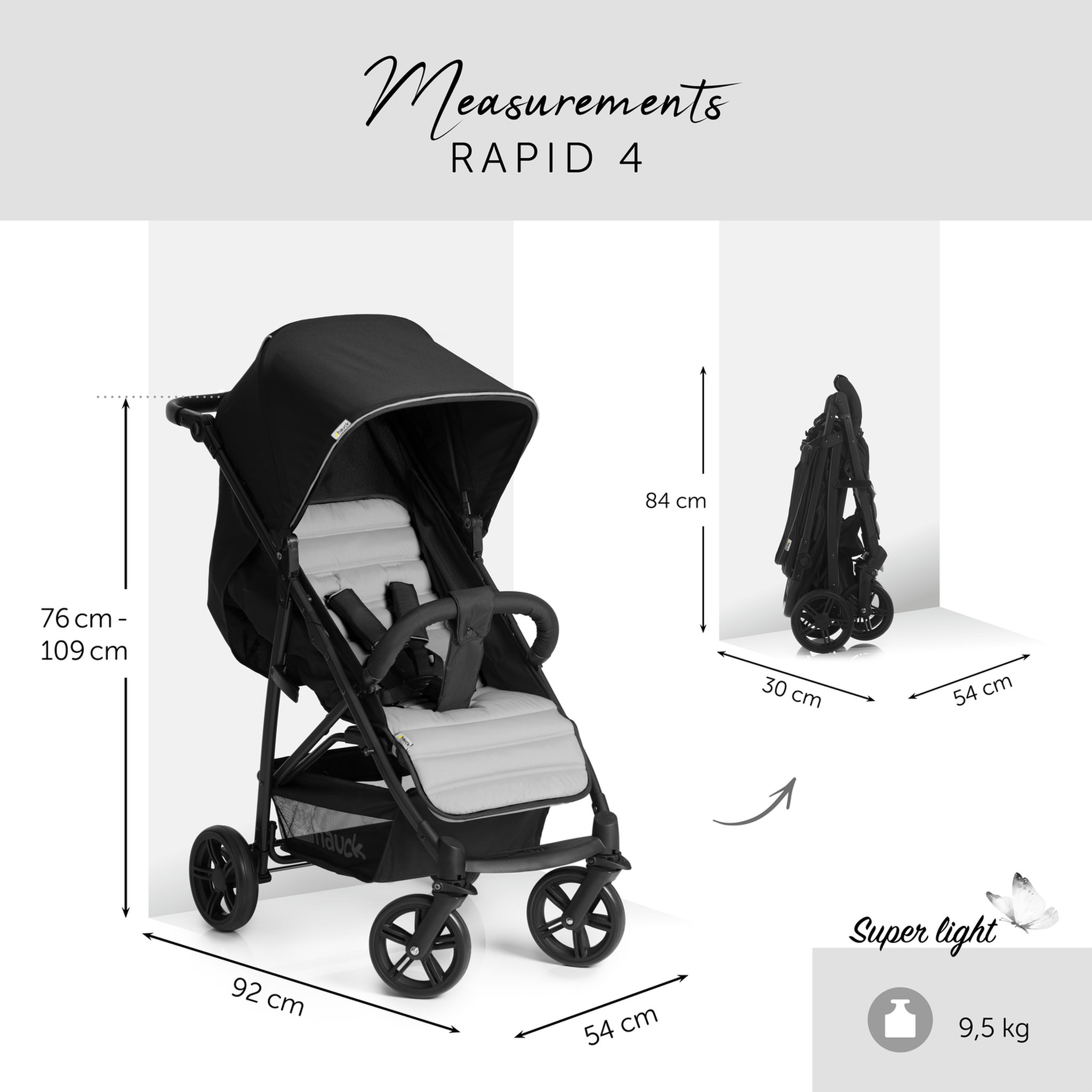 Voir la diapositive 3 : HAUCK Poussette Shopper Hauck Rapid 4 - Caviar Argent