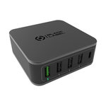 CELLY Celly BLPOWERS60W Chargeur de Bureau 5 Ports USB 60W avec USB-C PD et Quick Charge 3.0 Noir