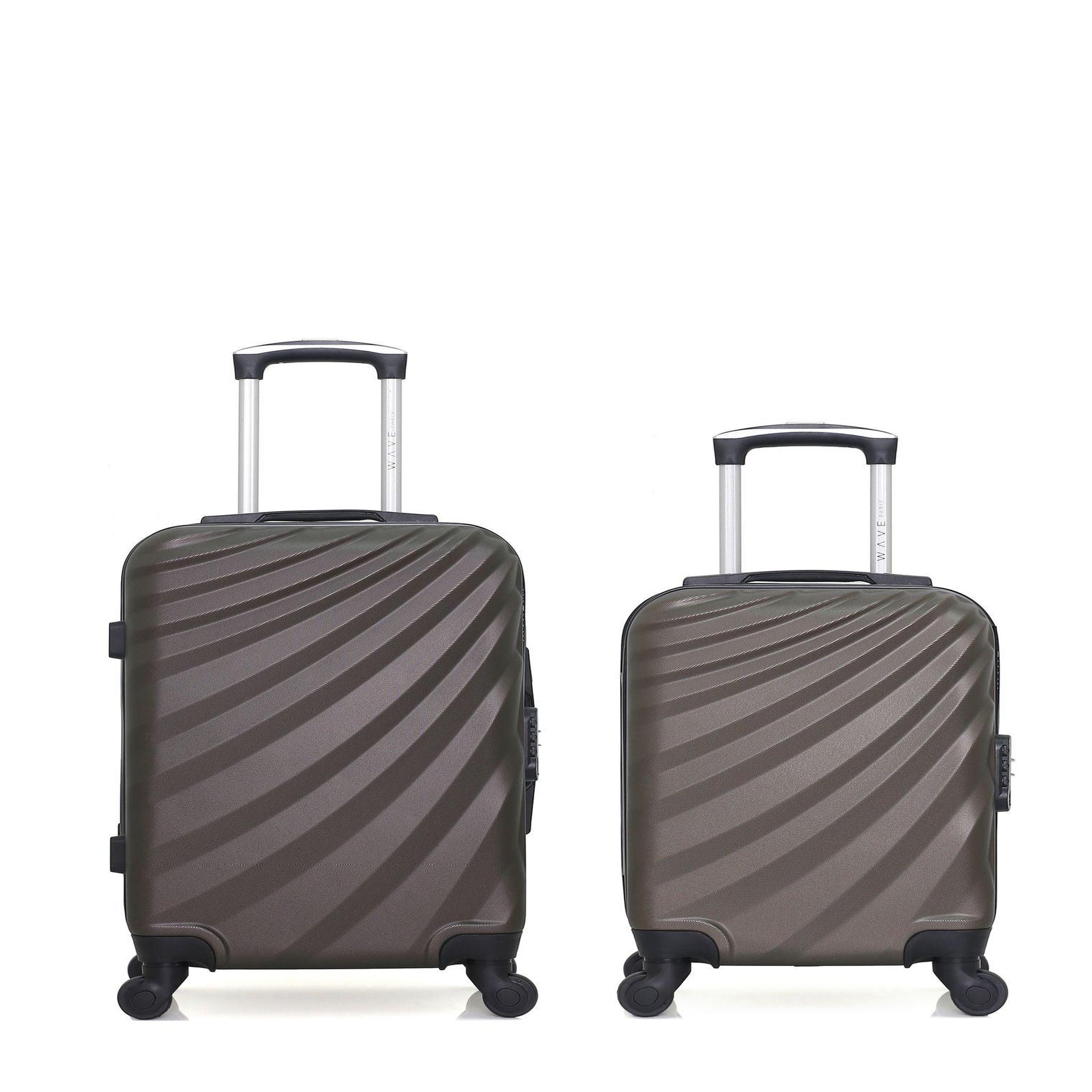 WAVE PARIS WAVE PARIS - LOT DE 2 - Valises cabine et cabine XXS DANUBE. Coloris disponibles : Rouge, Gris