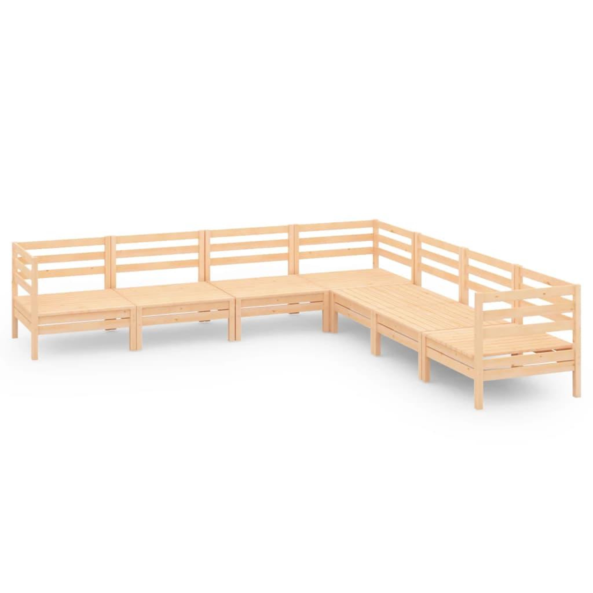 Voir la diapositive 2 : VIDAXL Salon de jardin 7 pcs Bois de pin massif