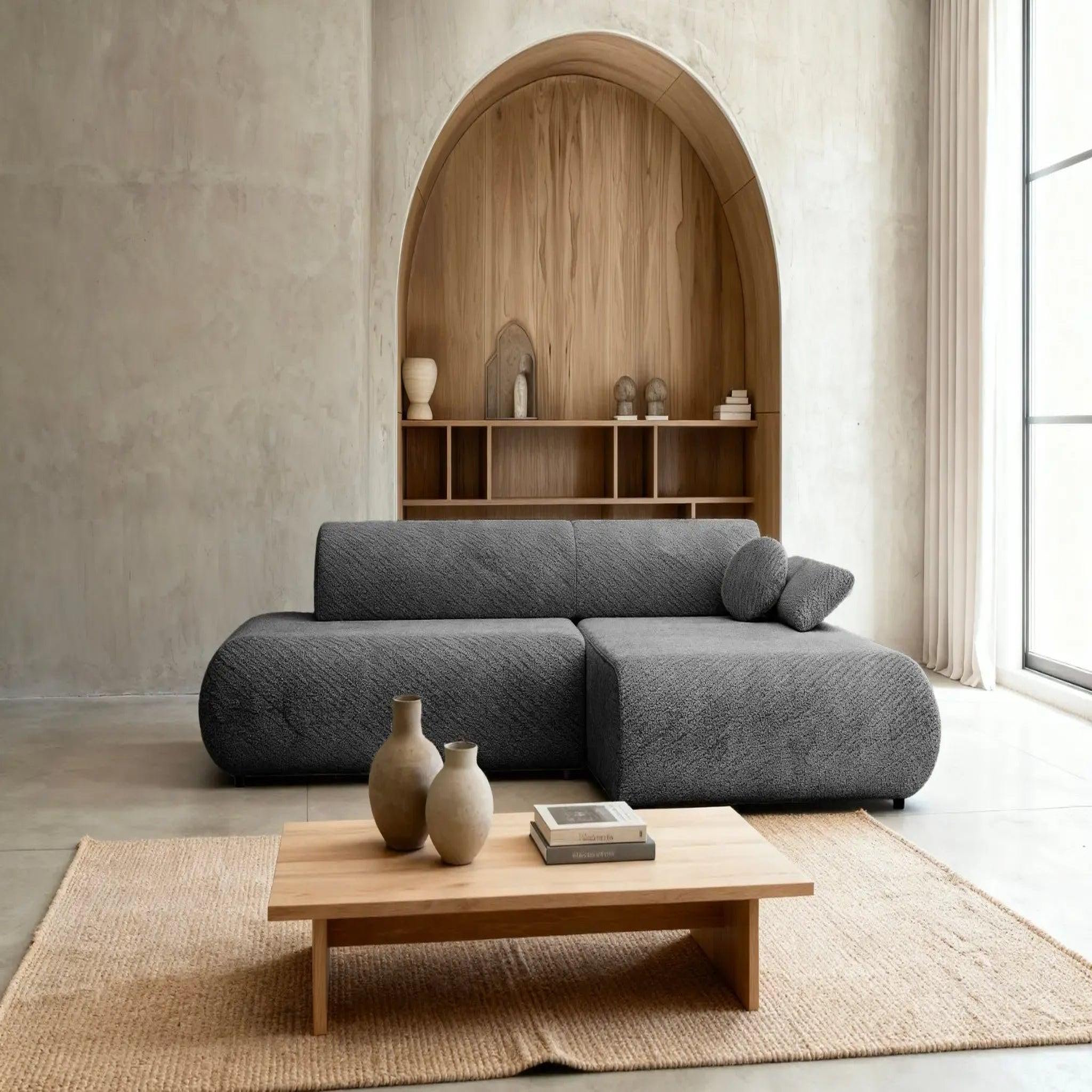 Voir la diapositive 3 : CASANOVA PARIS Levi - canapé d'angle convertible tissu lisse