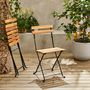 Voir la diapositive 6 : SWEEEK Table de bistrot pliante bois d'acacia et métal + 2 assises 55 x 54 cm