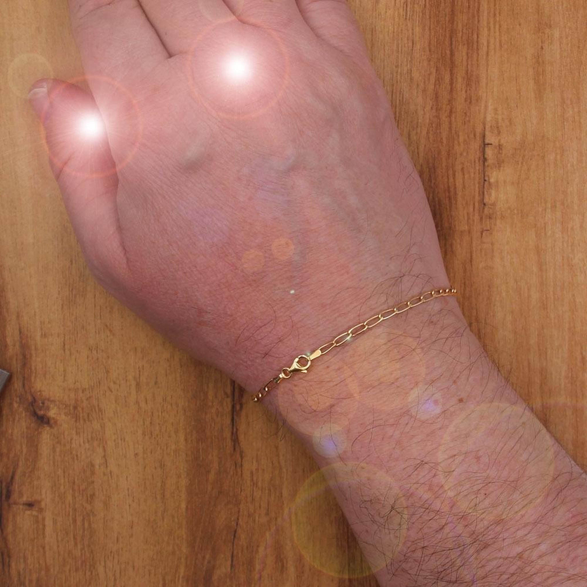 Voir la diapositive 2 : L'ATELIER D'AZUR Bracelet Maille Cheval - Or Jaune - Homme