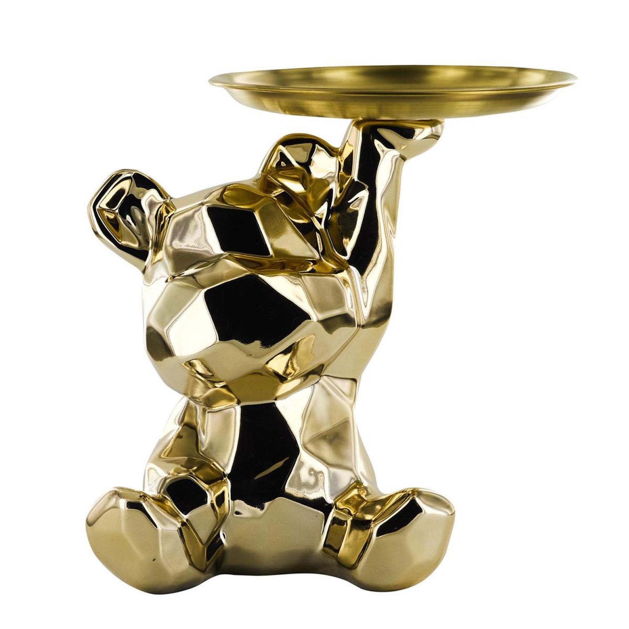 The Home Deco Factory Vide-poche statue  ourson  18cm doré