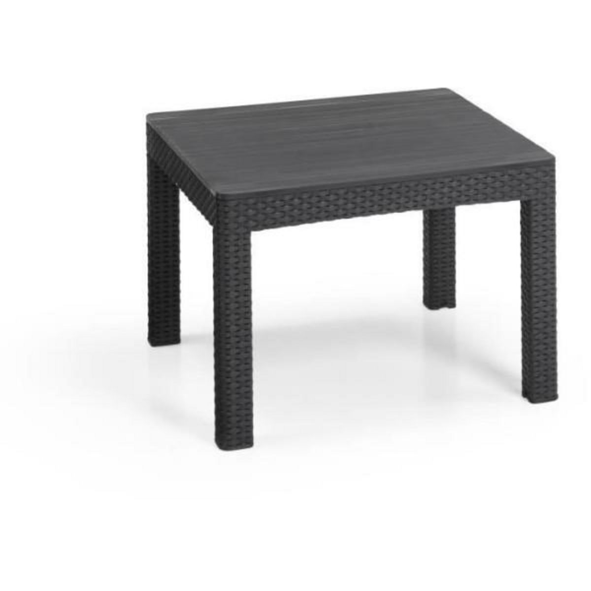 Keter Salon de jardin en résine imitation rotin tressé - Noir - Avec table basse - KETER - 4 personnes - MARIE