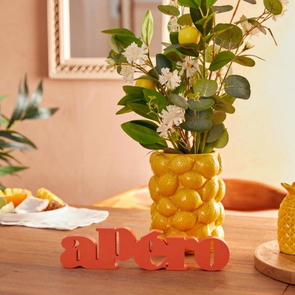 ATMOSPHERA Mot à Poser Déco  Apéro  27cm Orange