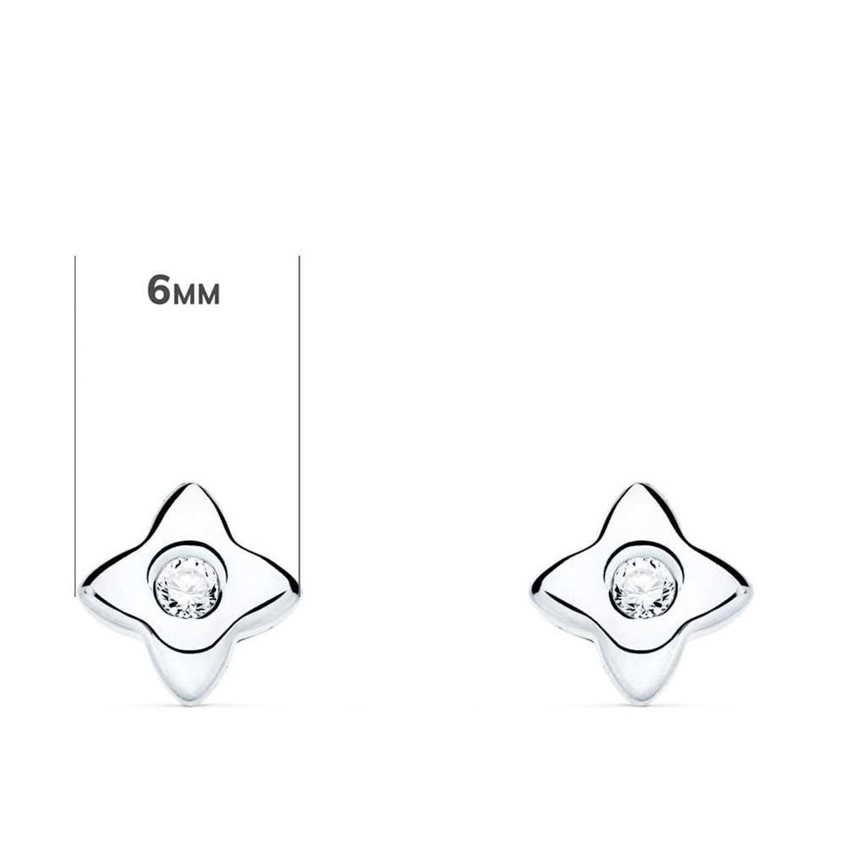L'ATELIER D'AZUR Boucles d'Oreilles Etoiles Solitaires Diamants de Synthèse 0.10 Carats - Or 18 Carats 750 Blanc