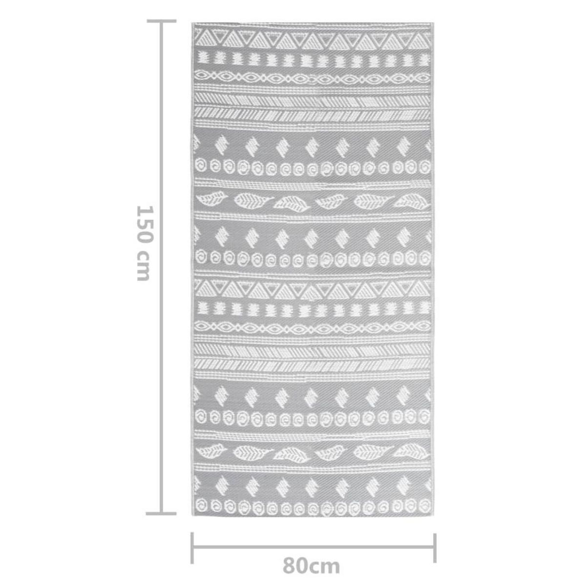 VIDAXL Tapis d'exterieur Gris 80x150 cm PP