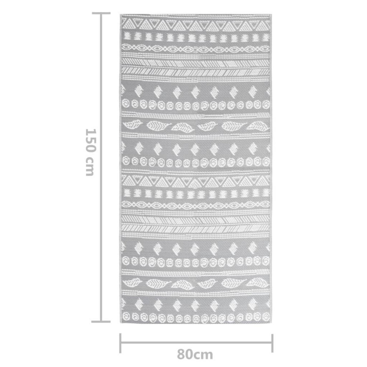 VIDAXL Tapis d'exterieur Gris 80x150 cm PP