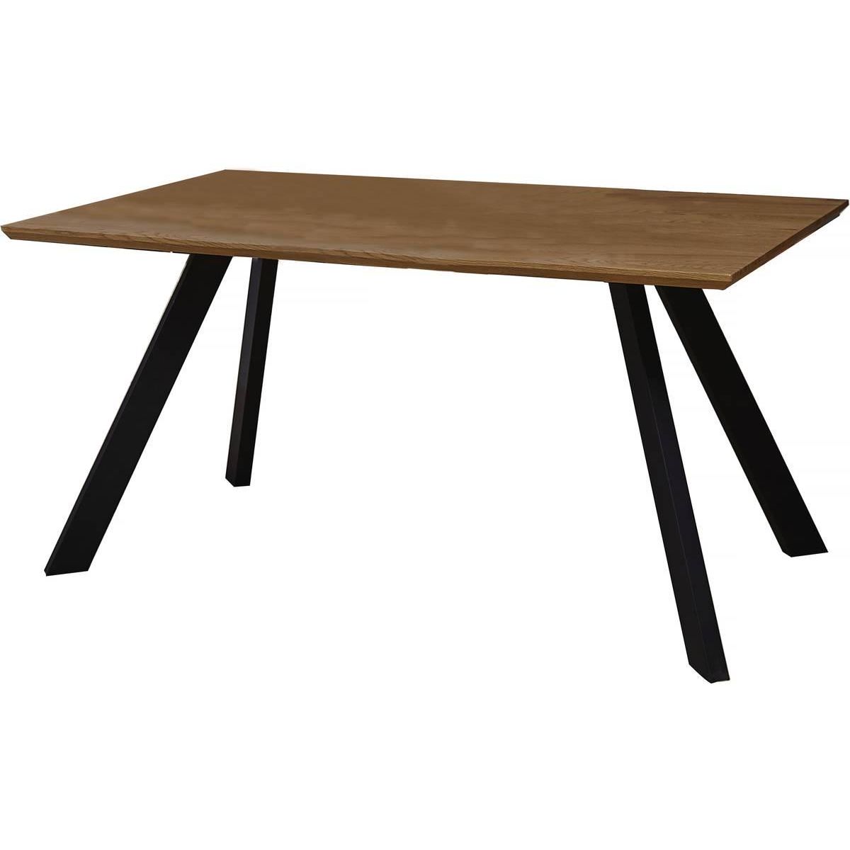 Habitat et Jardin Table repas  Manhattan  Chêne / Noir - 160 x 90 x 75,5 cm