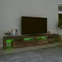 VIDAXL Meuble TV avec lumieres LED Chene fume 260x36,5x40 cm
