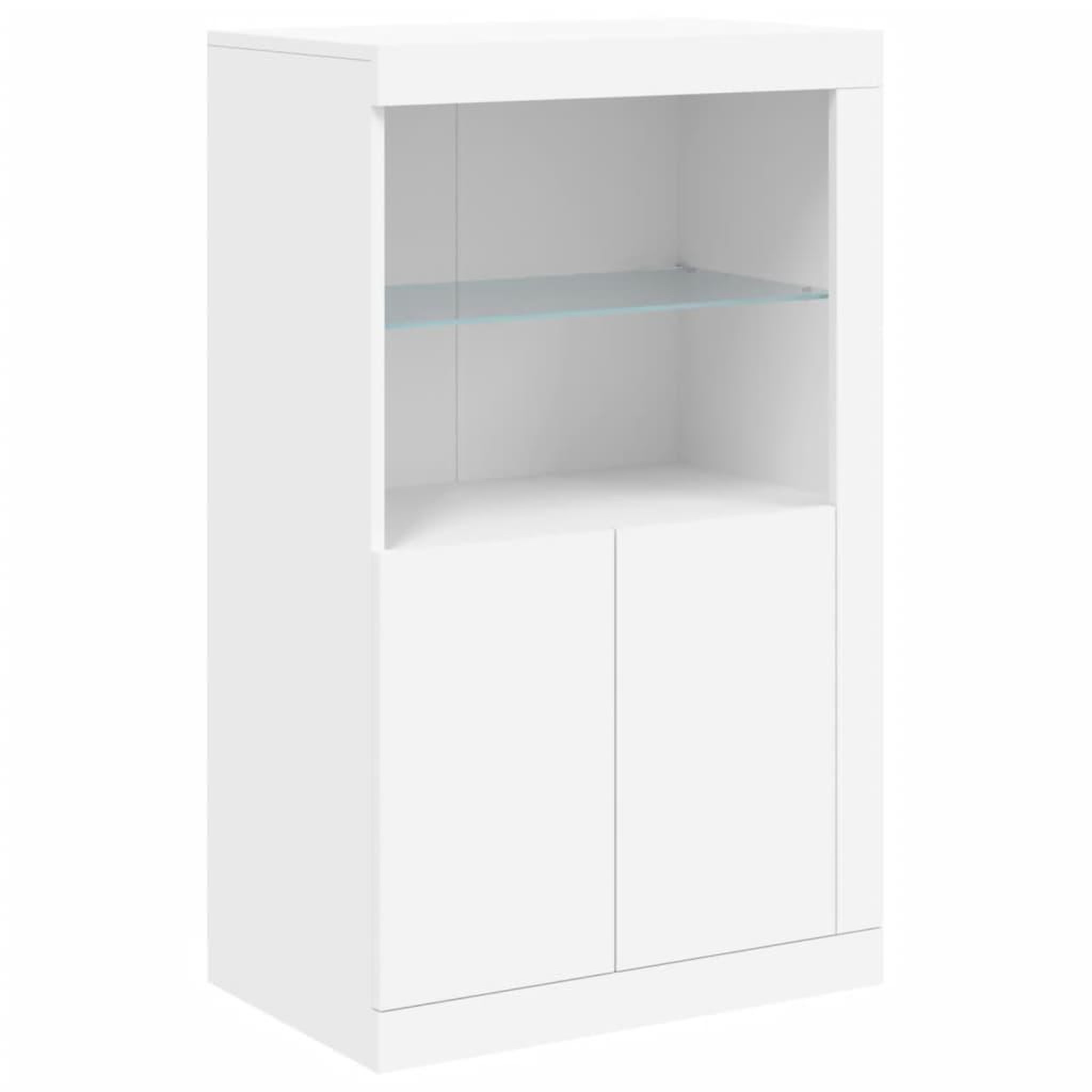 Voir la diapositive 3 : VIDAXL Armoire laterale avec eclairage LED blanc bois d'ingenierie