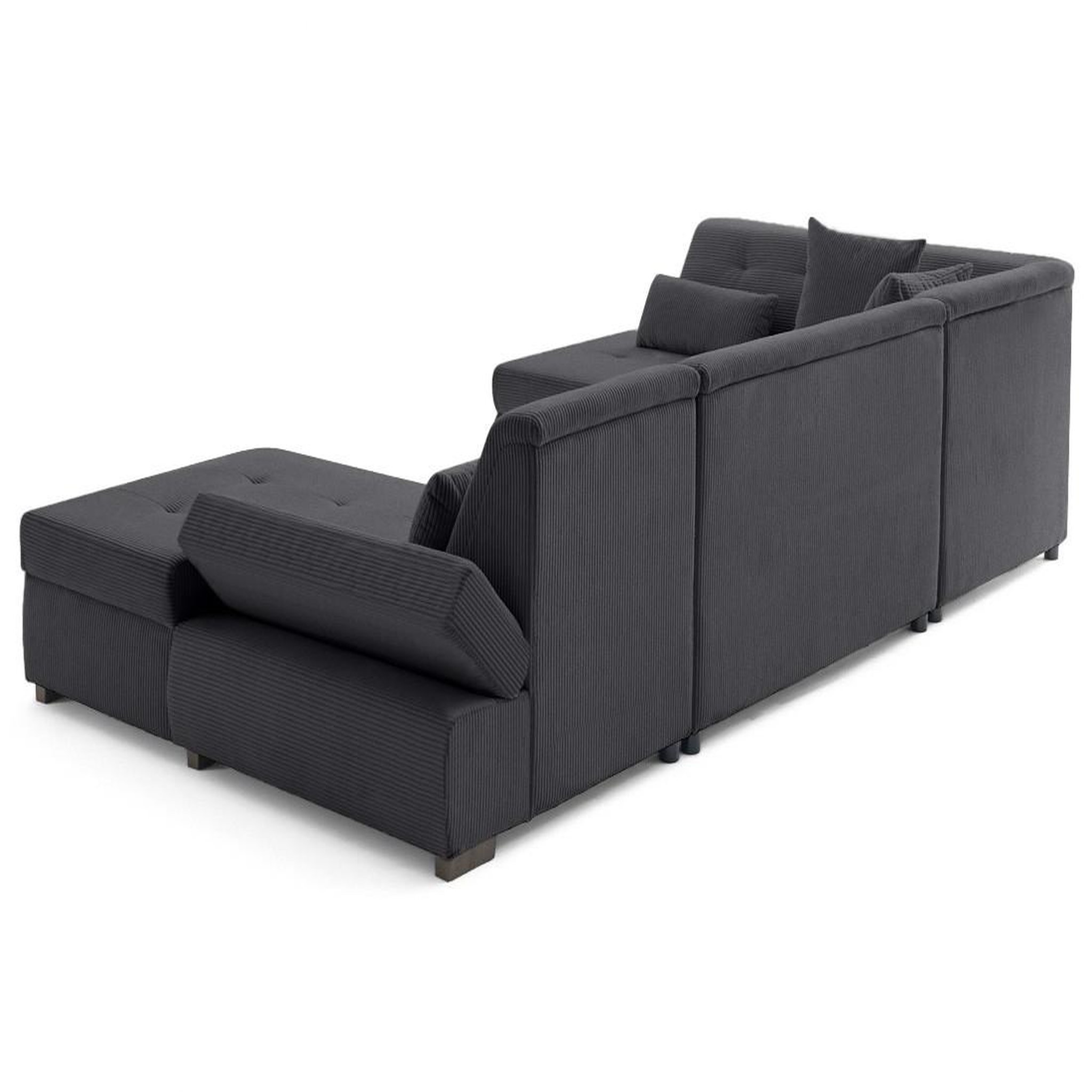 Voir la diapositive 5 : BEST MOBILIER Vermont - canapé panoramique d'angle gauche 7 places en velours côtelé