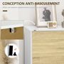 Voir la diapositive 4 : HOMCOM Buffet rangement design scandinave 2 portes avec étagère MDF panneaux blanc aspect chêne clair