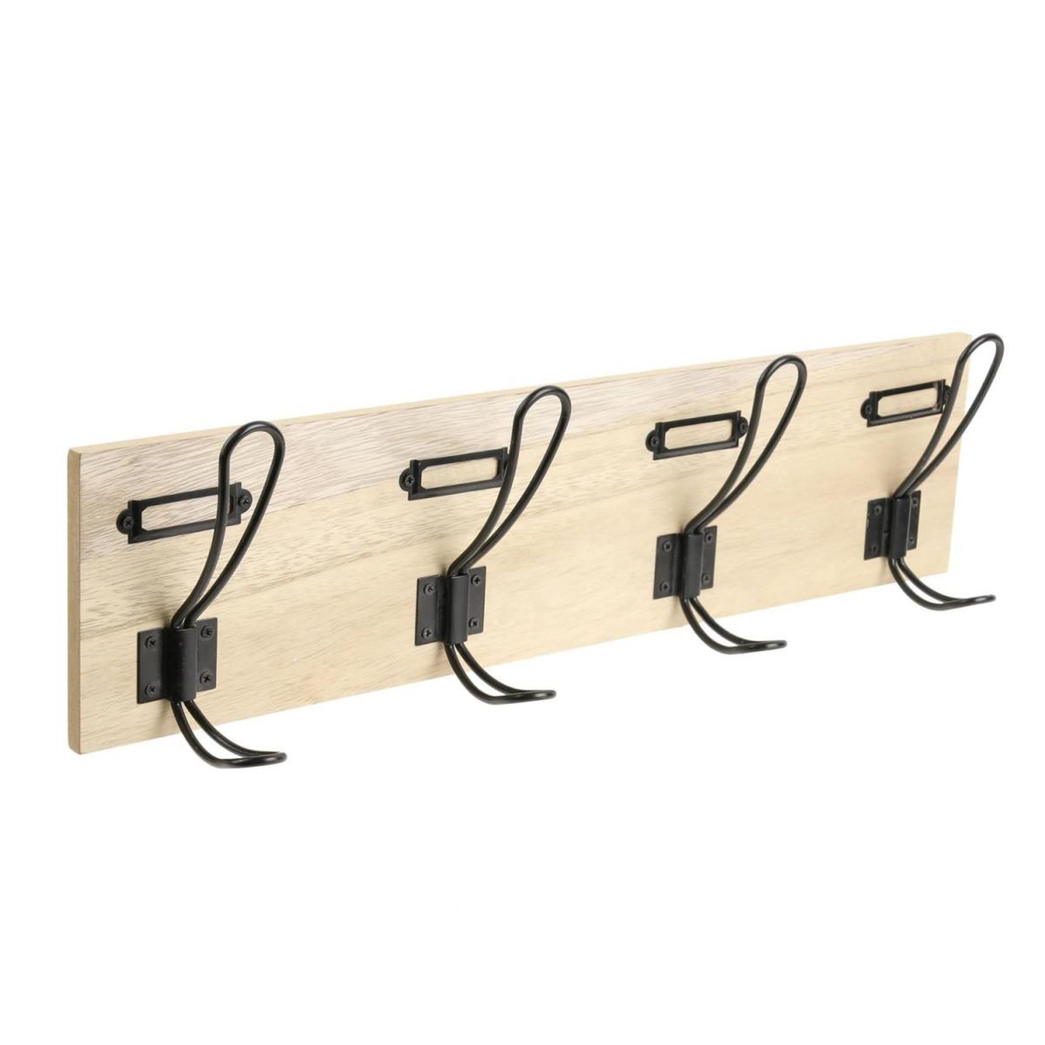 Voir la diapositive 1 : The Home Deco Factory Patère murale  4 crochets  48cm naturel
