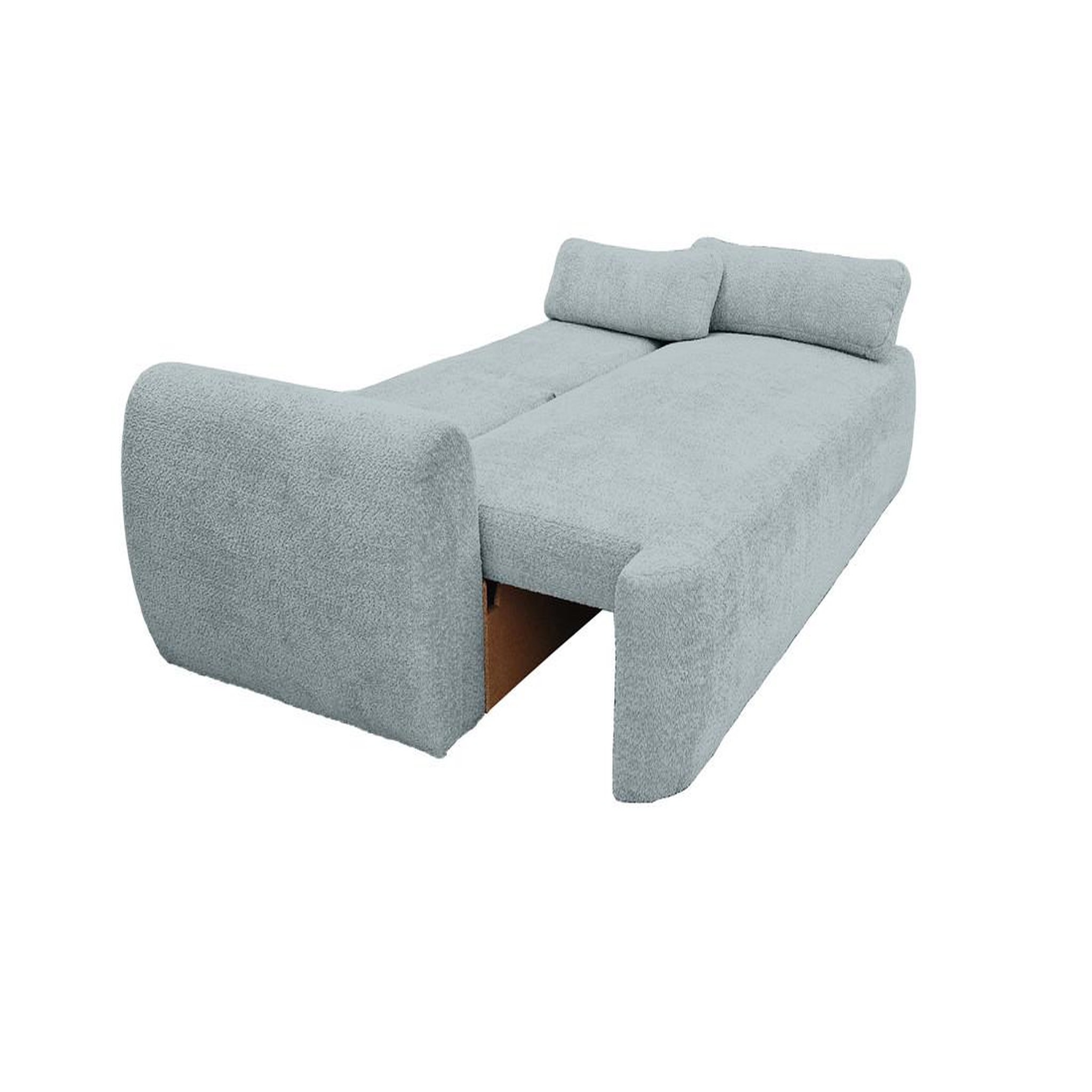 Voir la diapositive 2 : BEST MOBILIER Mahina - canapé droit 3 places - convertible avec coffre - en tissu bouclette