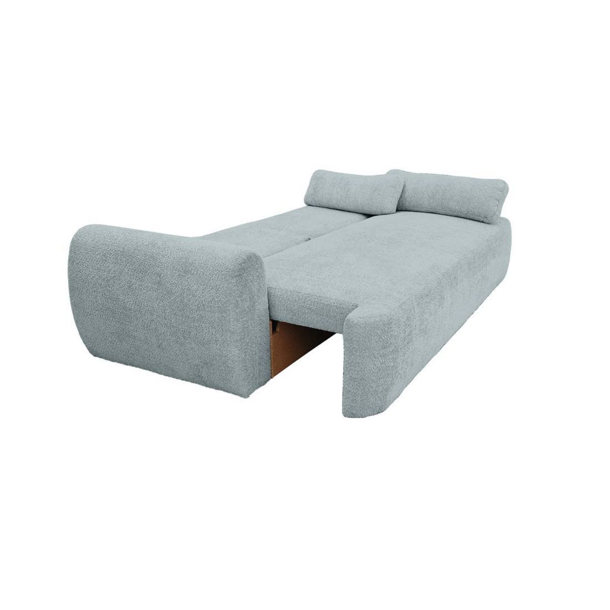 BEST MOBILIER Mahina - canapé droit 3 places - convertible avec coffre - en tissu bouclette