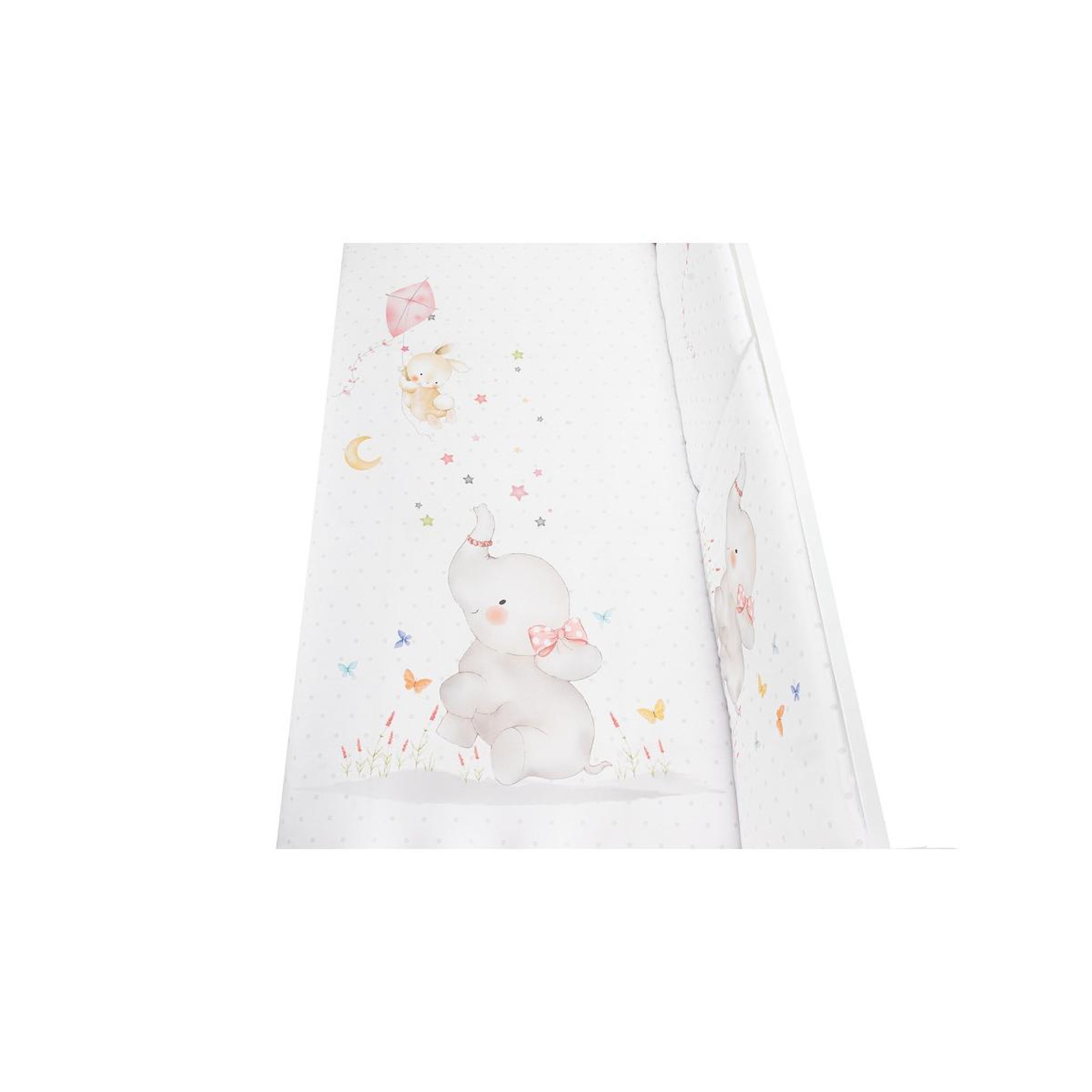 Voir la diapositive 2 : INTERBABY Lit Bébé Star Nature  and  Parure de lit 2 Pcs. elefant Rose