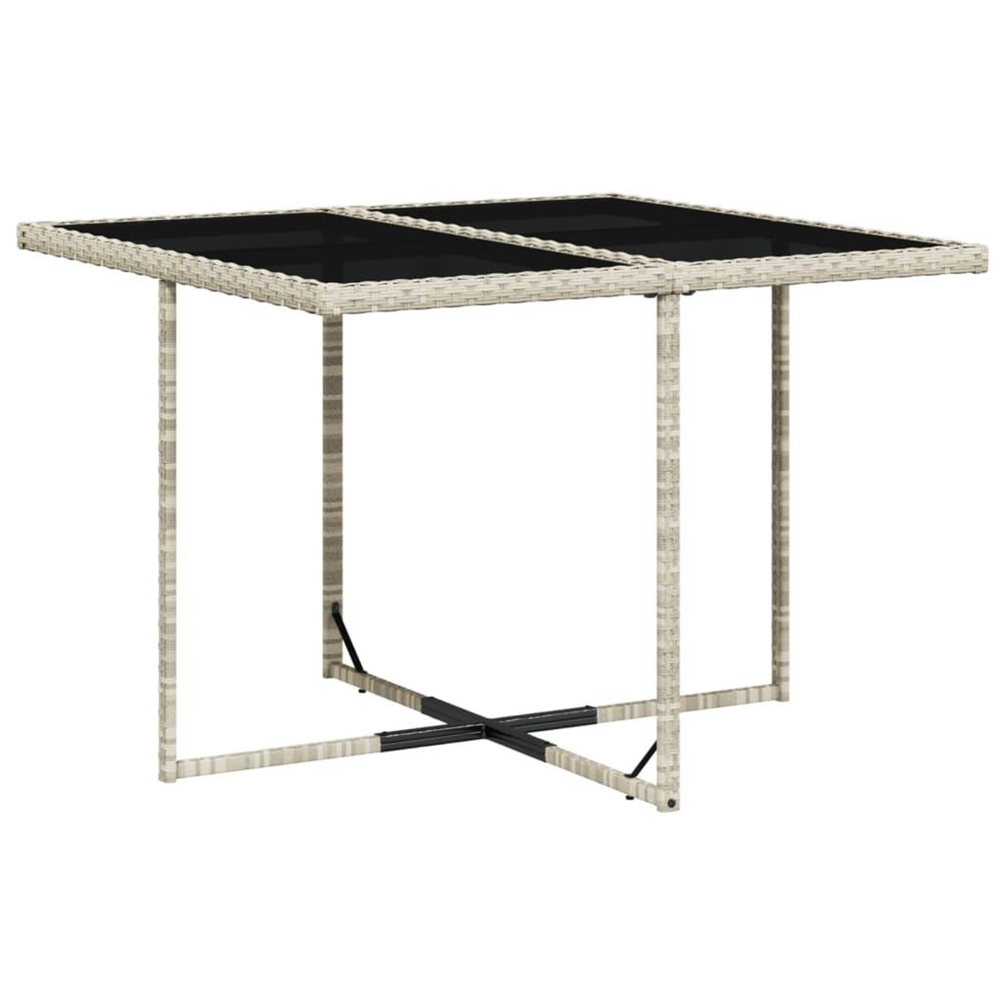Voir la diapositive 4 : VIDAXL Ensemble a manger de jardin et coussins 5 pcs gris clair rotin