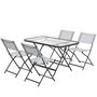 Voir la diapositive 1 : OUTSUNNY Ensemble salon de jardin 5 pièces pliables 4 chaises et table