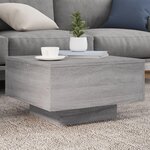 VIDAXL Table basse avec lumieres LED sonoma gris 55x55x31 cm