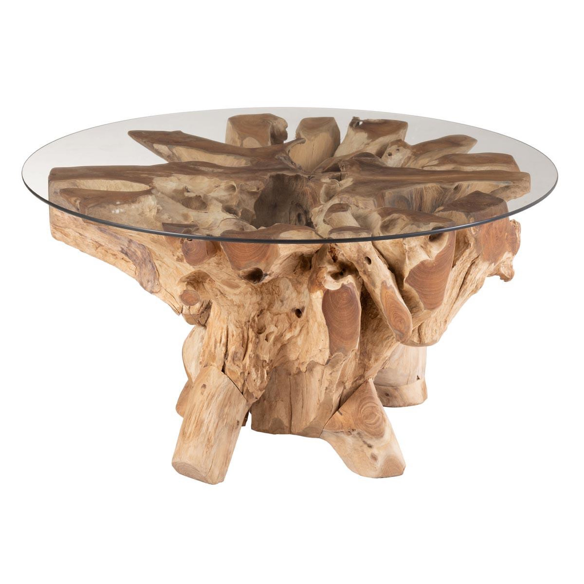 J-LINE Table Basse en Bois  Raoul  90cm Naturel