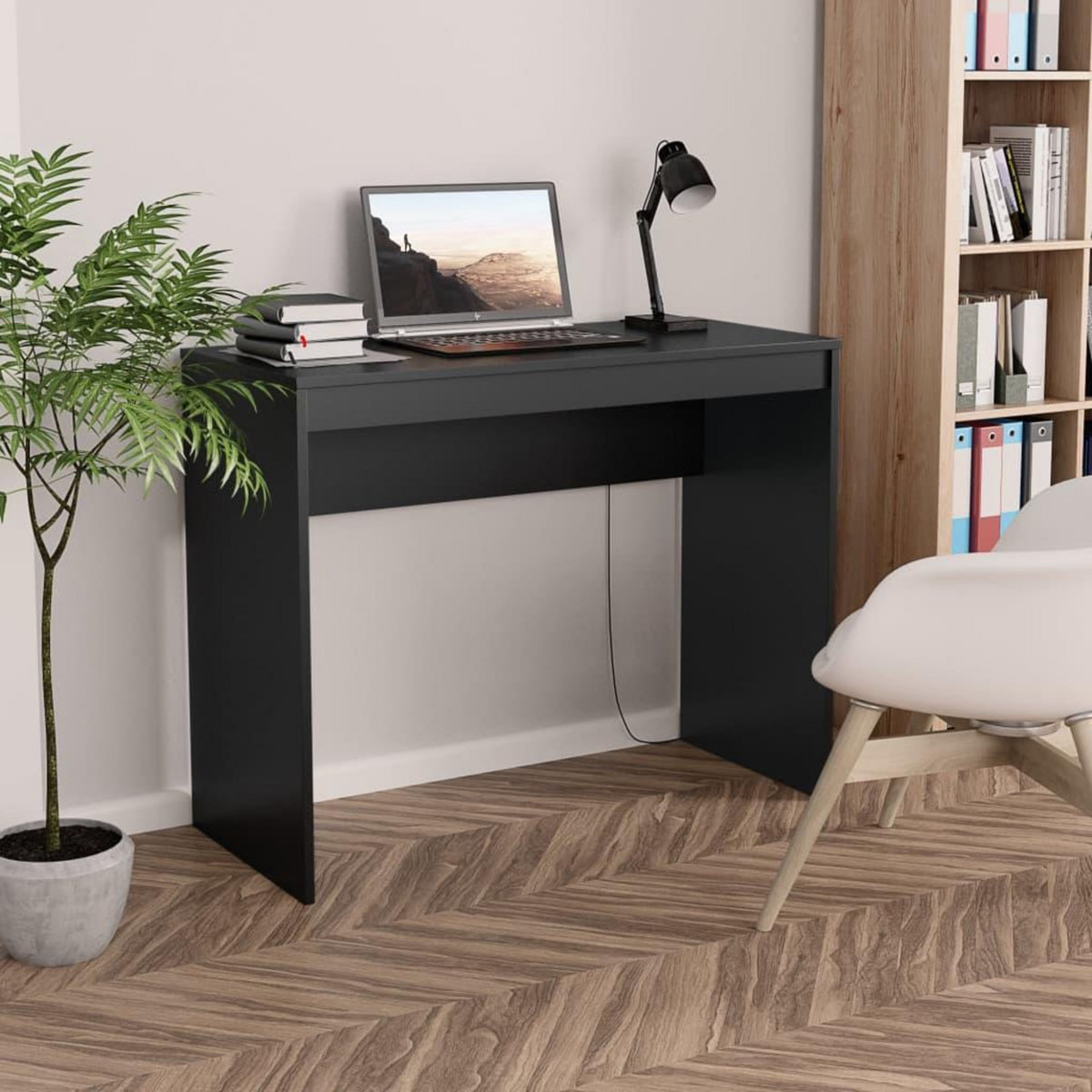 VIDAXL Bureau Noir 90x40x72 cm Bois d'ingenierie