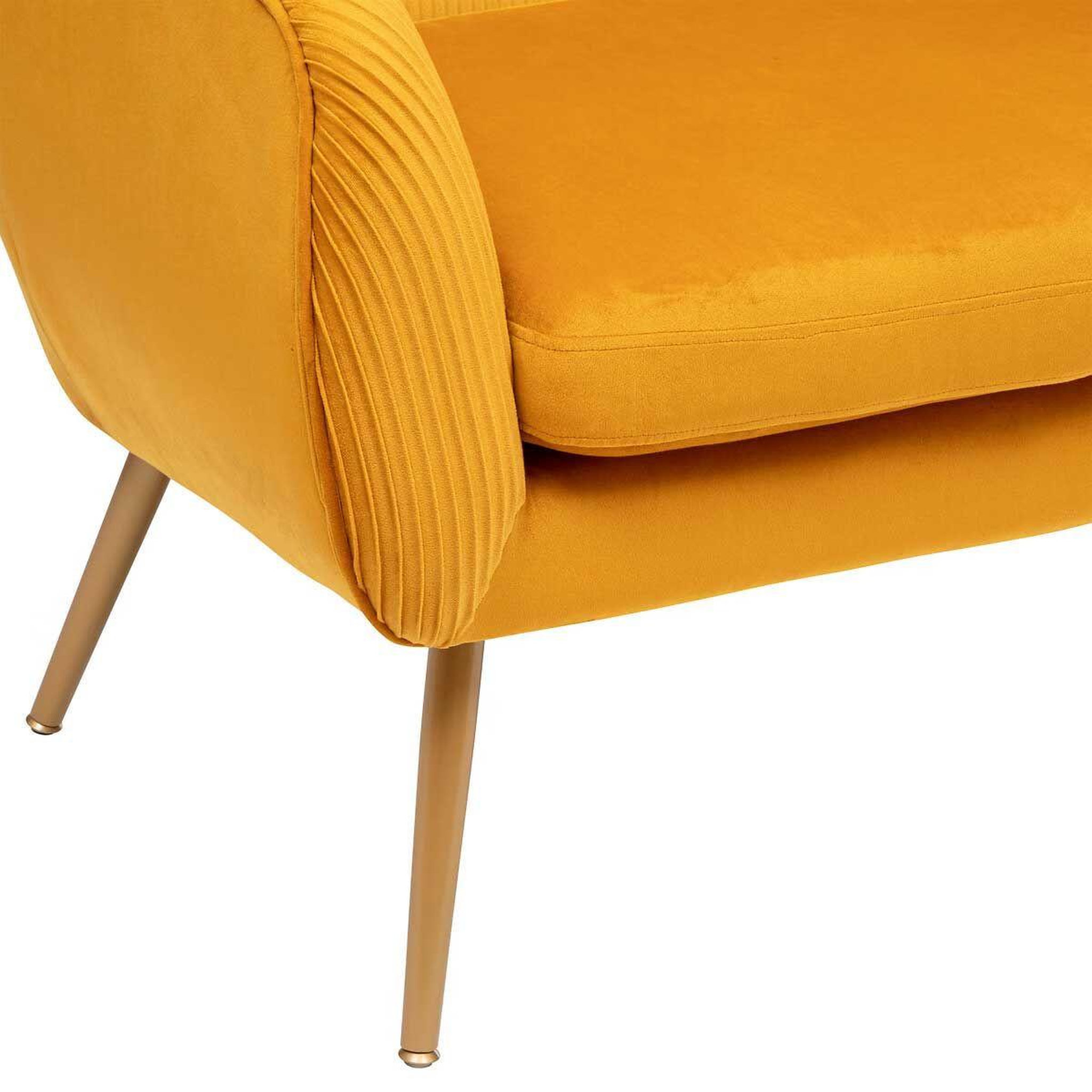 Voir la diapositive 2 : ATMOSPHERA Canapé 2 places en velours  solaro  124cm ocre