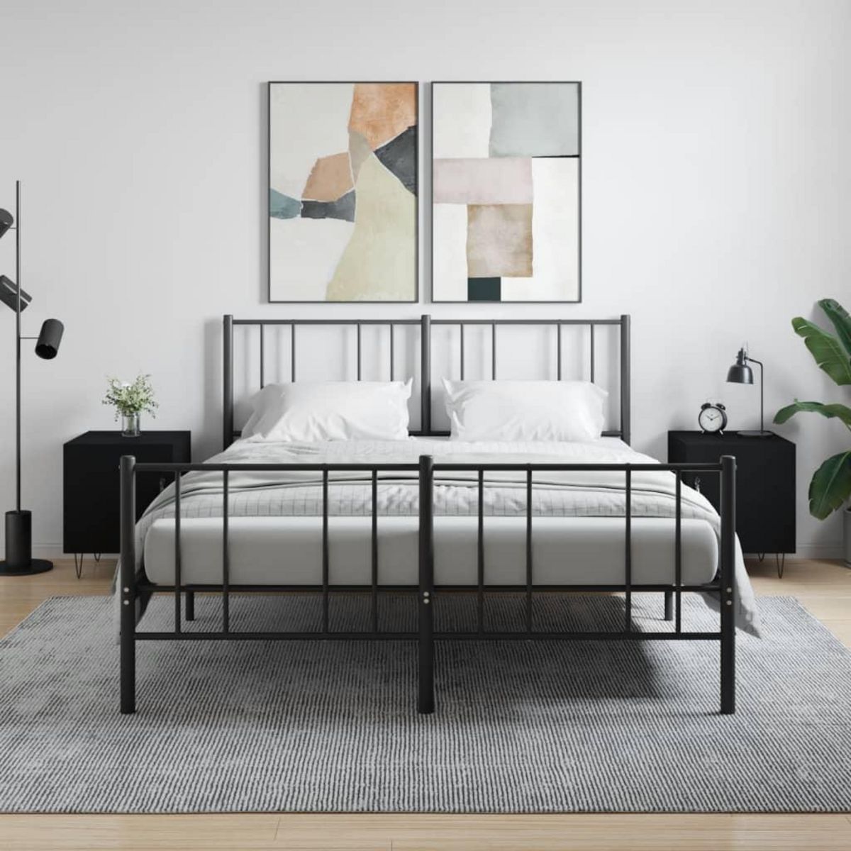 VIDAXL Tables de chevet 2 pcs noir 40x40x50 cm bois d'ingenierie