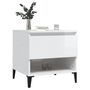 Voir la diapositive 4 : VIDAXL Tables d'appoint 2pcs Blanc brillant 50x46x50cm Bois ingenierie