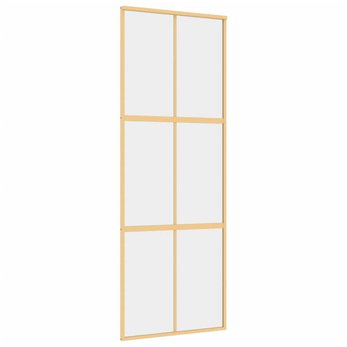 VIDAXL Porte coulissante dore 76x205 cm verre ESG clair et aluminium