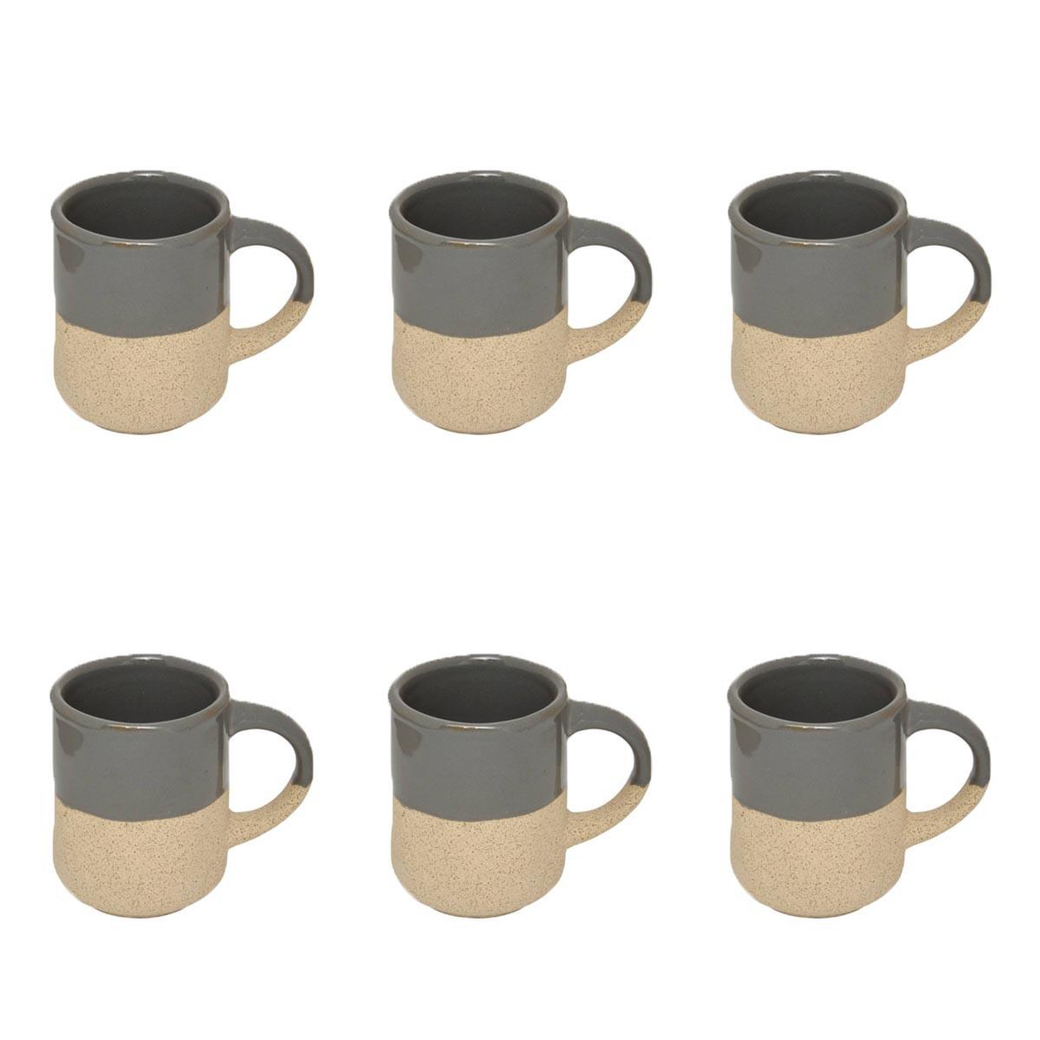 SECRET DE GOURMET Lot de 6 tasses à café en faïence  kate  10cl gris