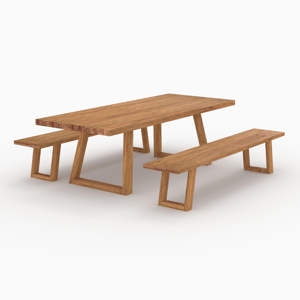 Rendez vous déco Table et bancs de jardin 10 personnes en bois-Luma
