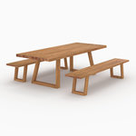 Rendez vous déco Table et bancs de jardin 10 personnes en bois-Luma