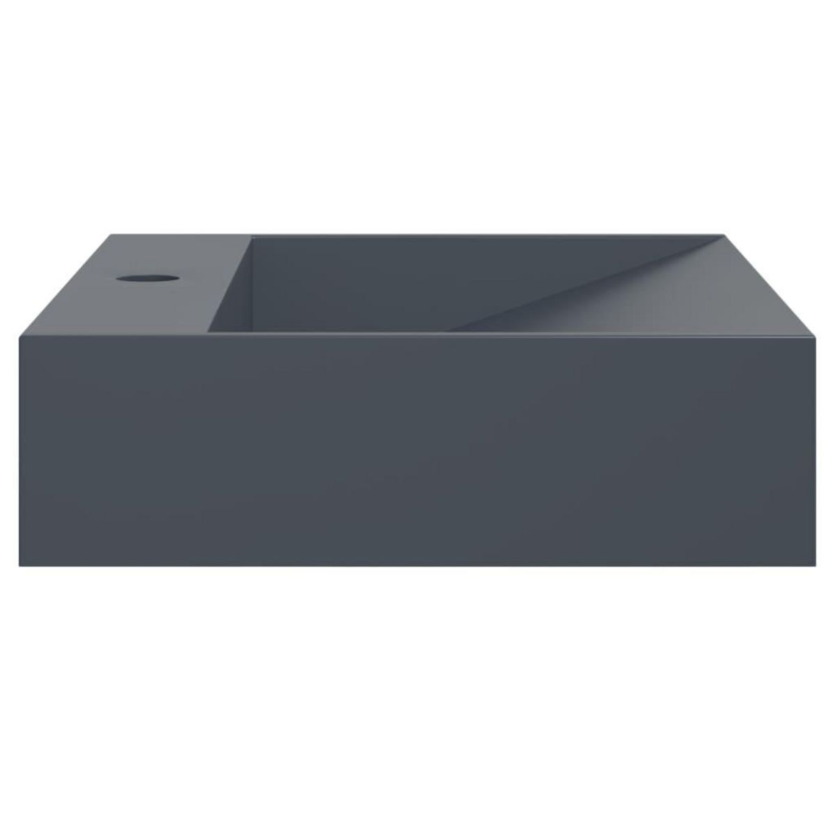 VIDAXL Vasque 50x38x11 cm fonte minerale/marbre anthracite