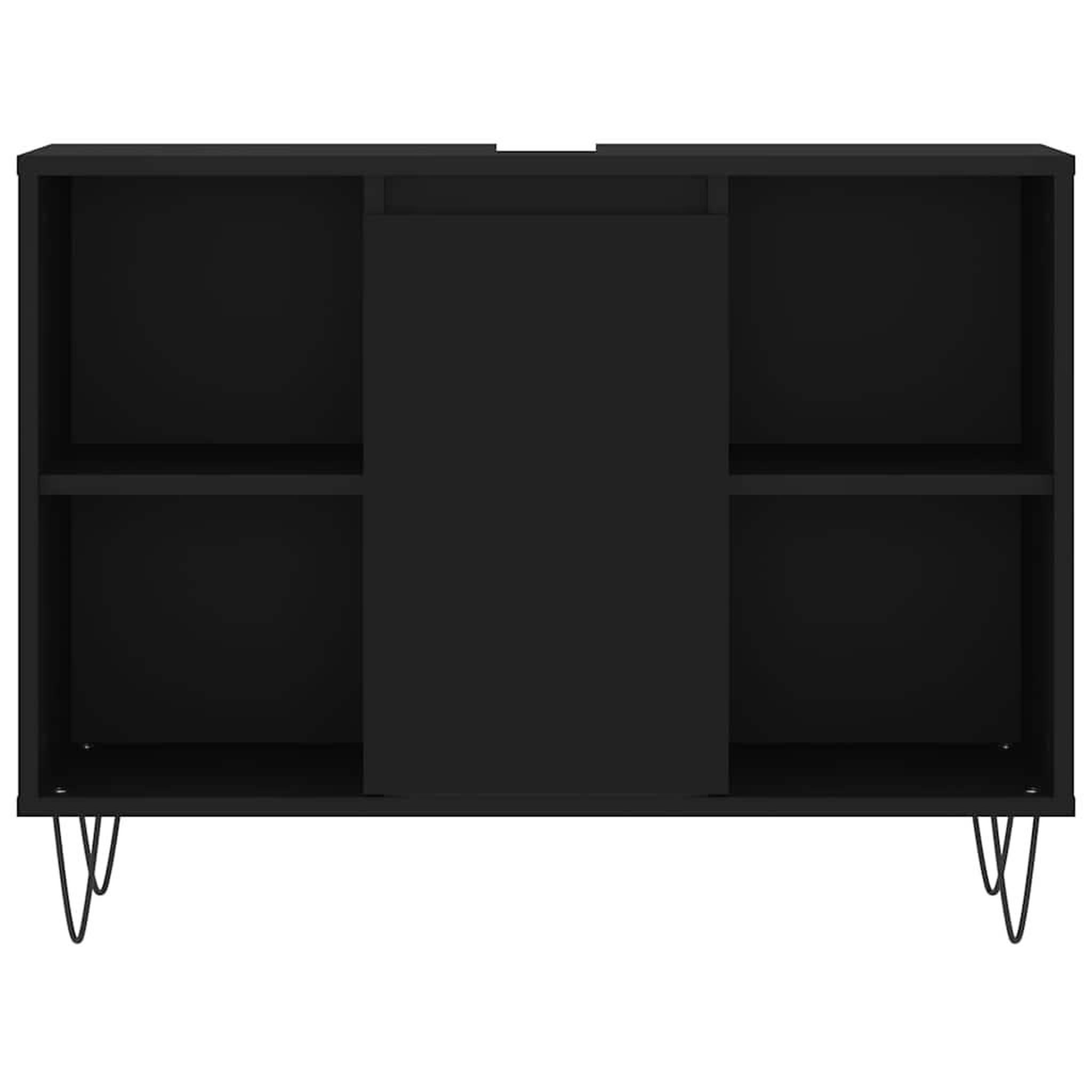 Voir la diapositive 5 : VIDAXL Armoire de salle de bain noir 80x33x60 cm bois d'ingenierie