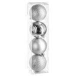 FEERIC LIGHT & CHRISTMAS Lot de 4 Boules de Noël  Colorama  8cm Argent