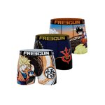 FREEGUN Lot de 3 boxers enfant Dragon Ball Z. Coloris disponibles : Orange