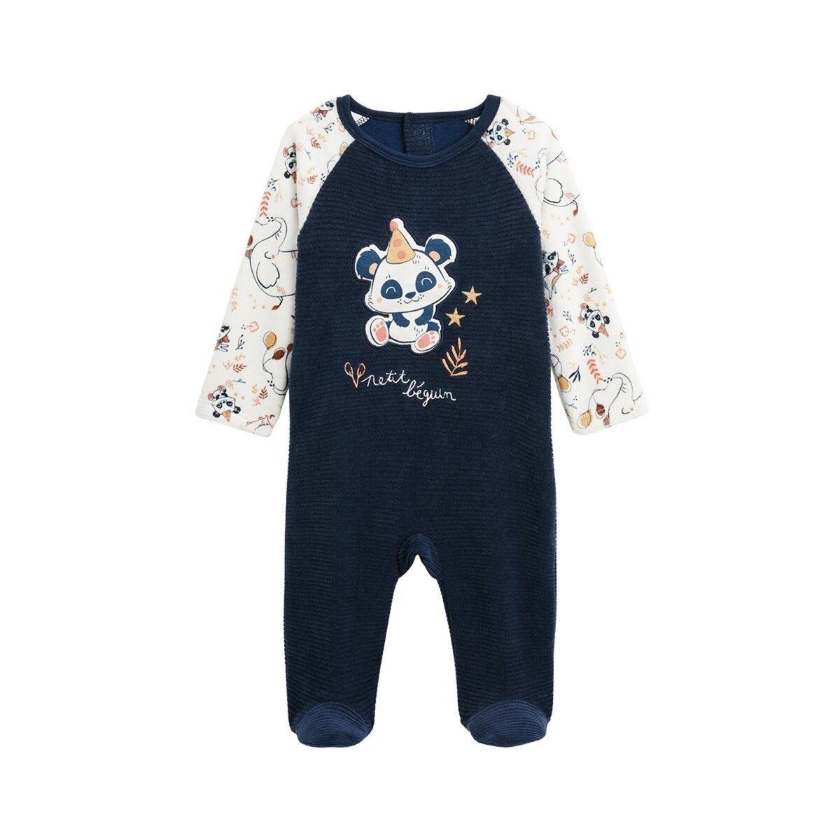 Petit Béguin Pyjama bébé en velours Cirque d'automne