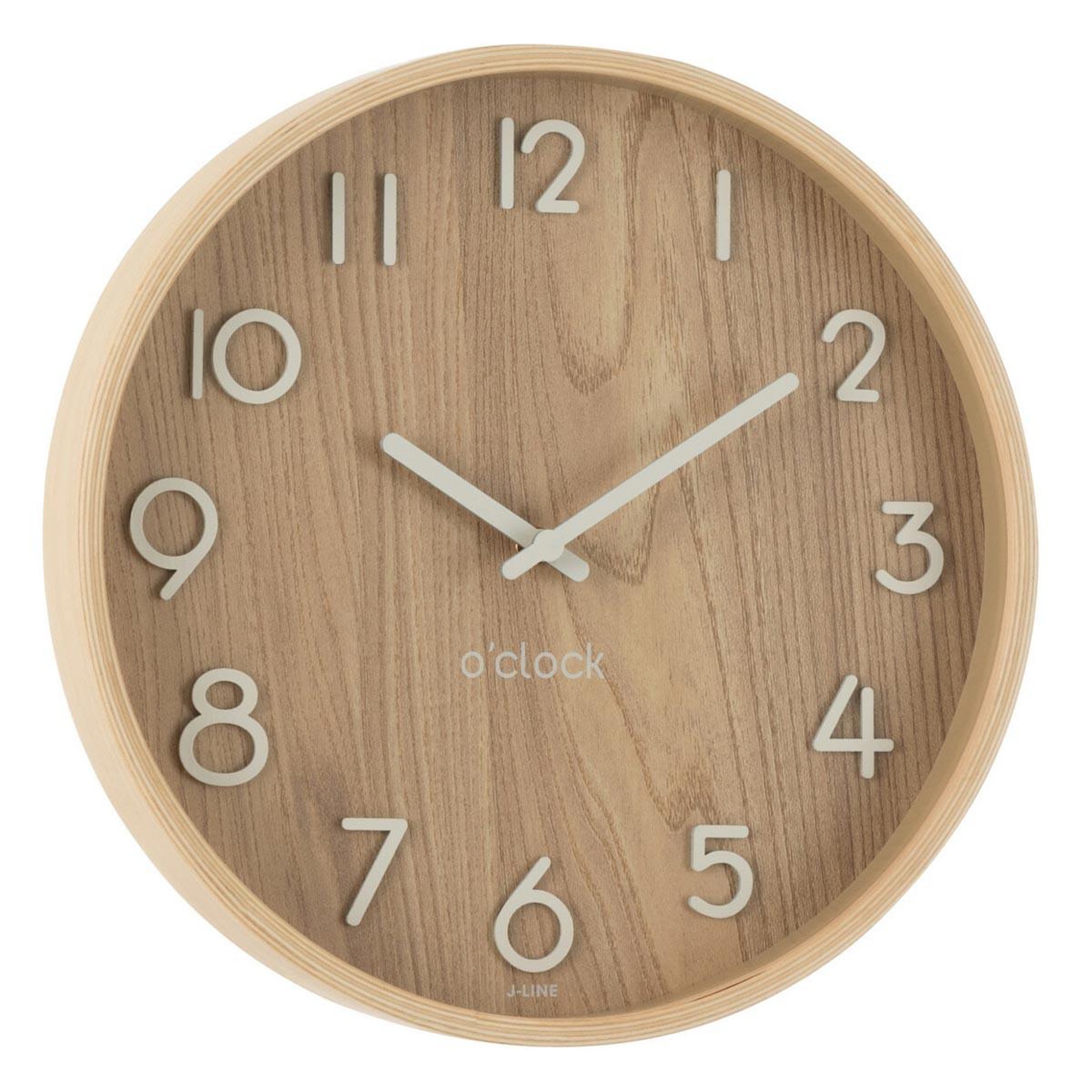 J-LINE Horloge murale en bois  marion  30cm naturel