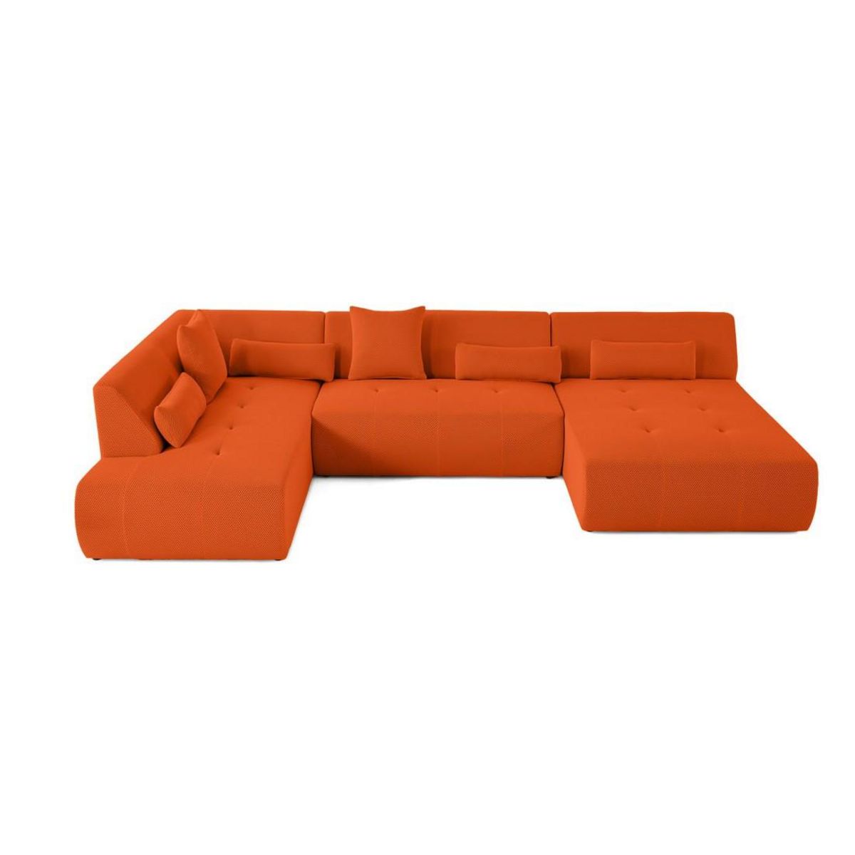 LISA DESIGN Onyx - canapé panoramique d'angle gauche - 7 places - en tissu mailles 3d