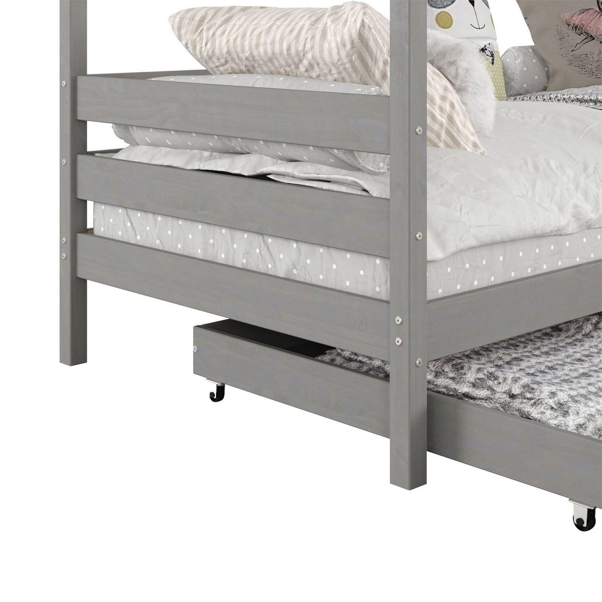 IDIMEX Lit cabane CLIA 90 x 190 cm avec tiroirs, en pin massif