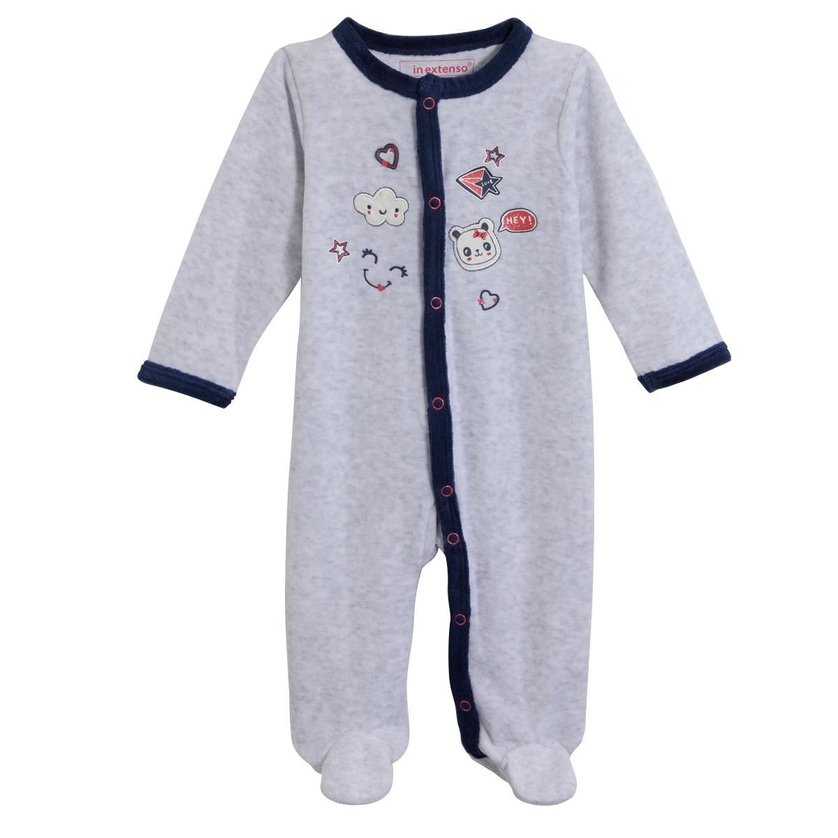 IN EXTENSO Dors bien velours bébé fille